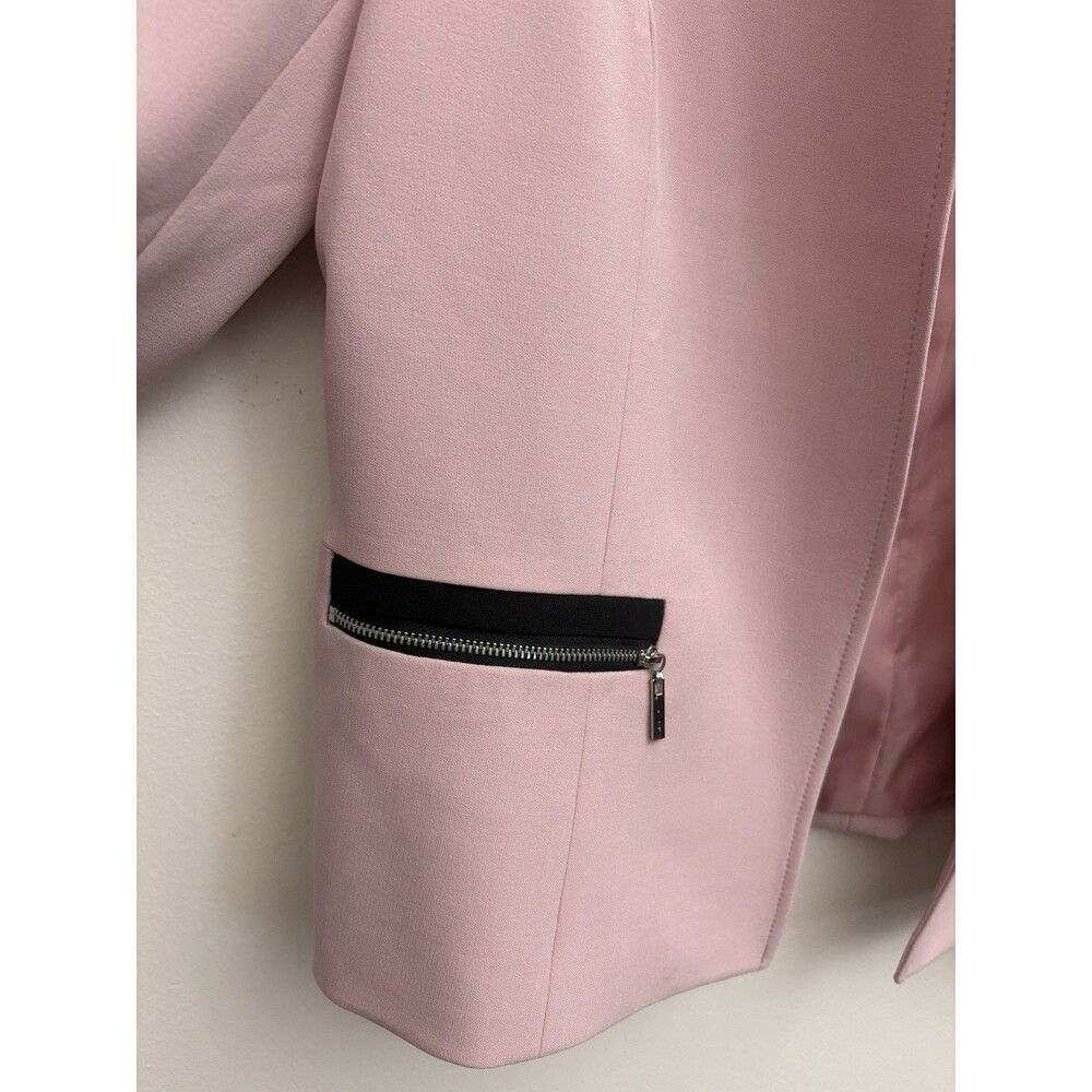Evan-Picone Women's Blush Pink Blazer Mandarin Collar Size 12 Open Jacket - Picture 9 of 12